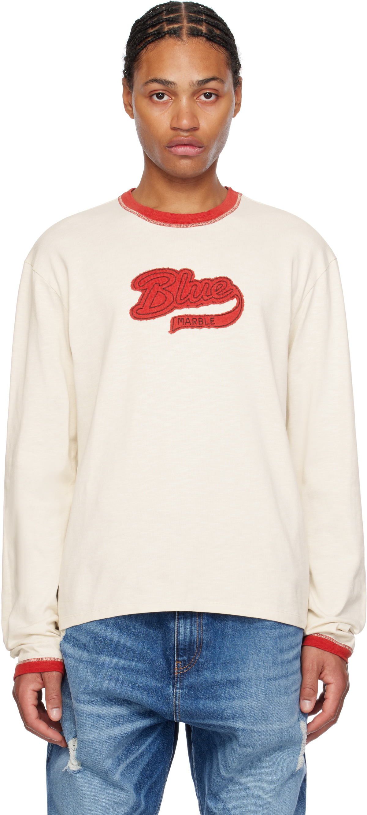 BLUEMARBLE Off-White Cotton Flame T-shirt