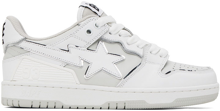 Photo: BAPE White Sk8 STA #3 L Sneakers