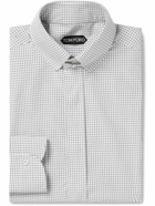 TOM FORD - Slim-Fit Checked Cotton-Poplin Shirt - White