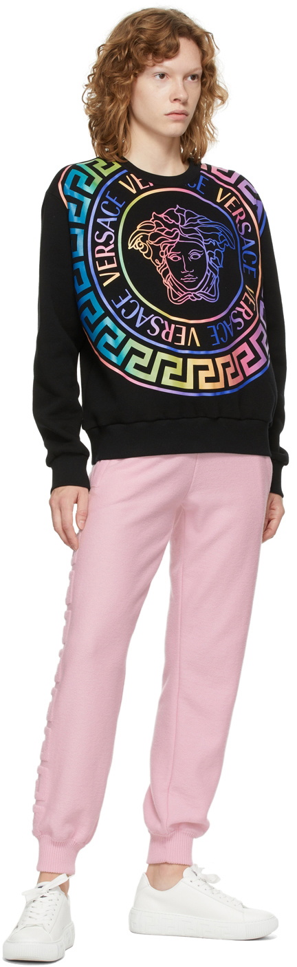 Versace Black Multicolor Medusa Logo Sweatshirt Versace