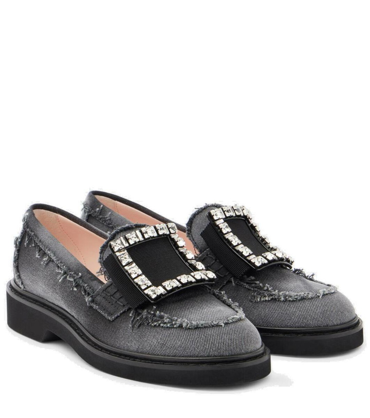 Photo: Roger Vivier Viv' Ranger embellished denim loafers