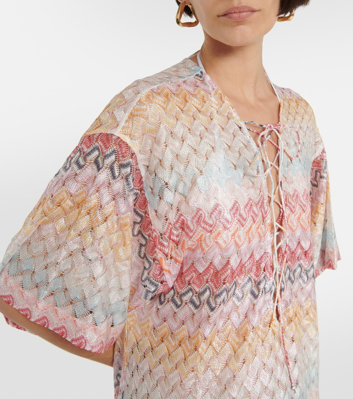 Missoni Mare Zig-zag lamé minidress