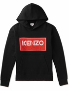 KENZO - Logo-Appliquéd Cotton-Blend Jersey Hoodie - Black