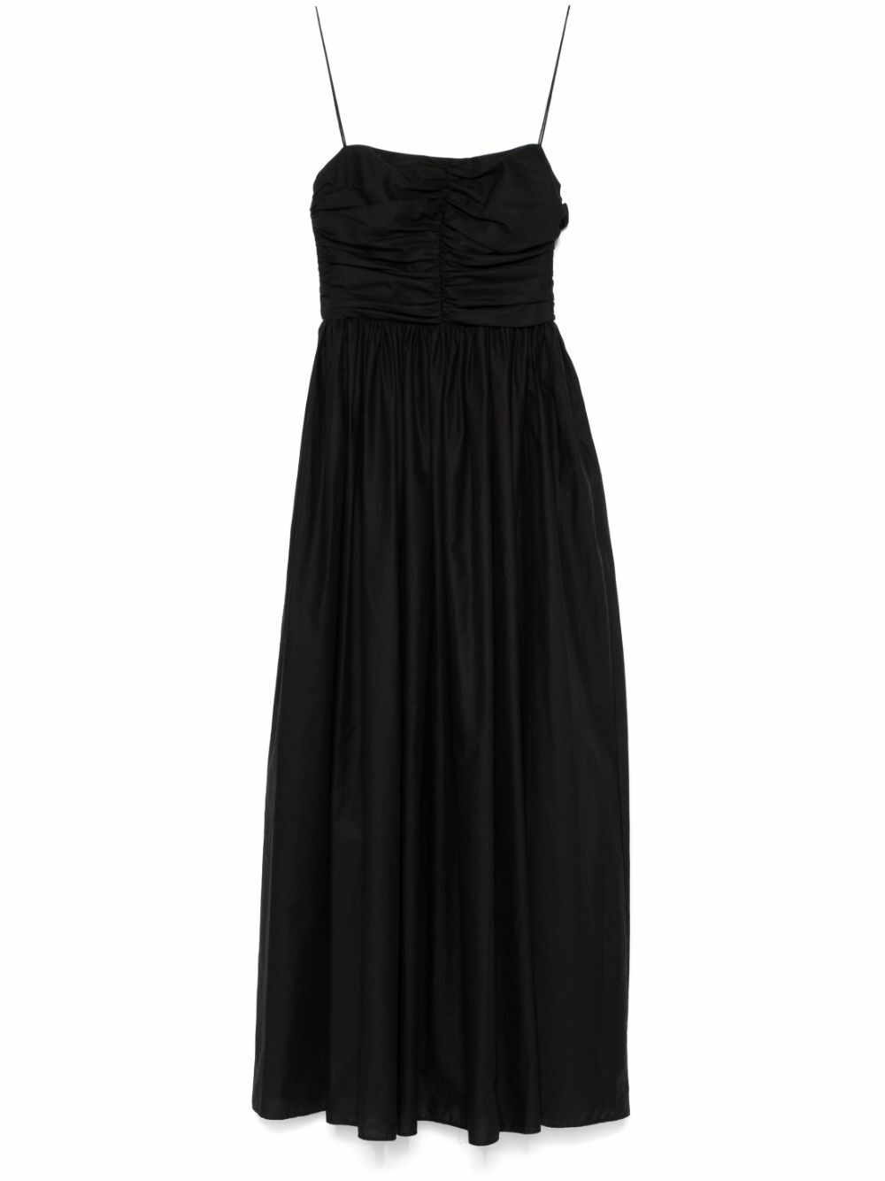matteau gathered cotton maxi dress Gathered organic cotton and silk-blend midi dress - burgundy
