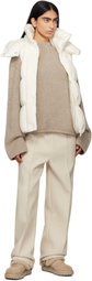 Moncler Off-White Luzule Faux-Fur Down Vest