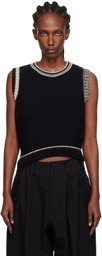 Y's Black Design Knit Sweater