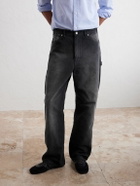 Auralee - Straight-Leg Cotton Trousers - Black