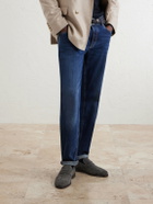 Brunello Cucinelli - Woven Suede Penny Loafers - Gray