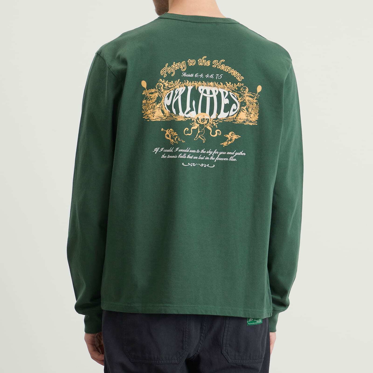 Palmes Men's Angels Long Sleeve T-Shirt in Dark Green