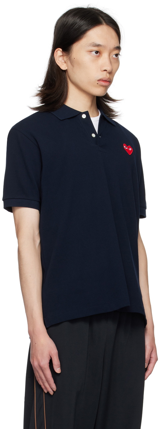 COMME des GARÇONS PLAY Navy Heart Polo