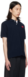 COMME des GARÇONS PLAY Navy Heart Polo