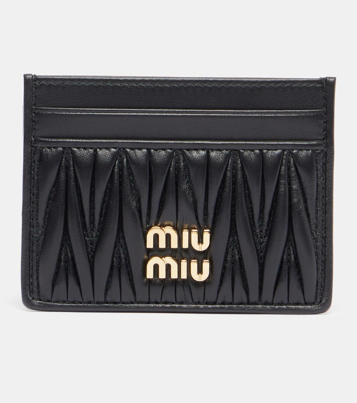 Miu Miu Logo matelassé leather card holder