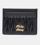Miu Miu Logo matelassé leather card holder