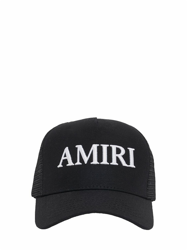 Photo: AMIRI Logo Cotton Canvas Trucker Hat