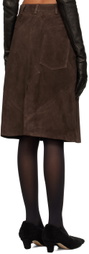Maximilian Davis Brown Telford A-Line Midi Skirt