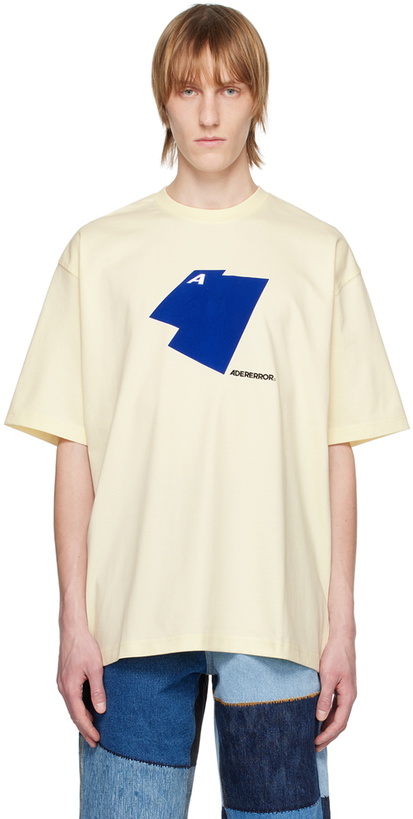 Photo: ADER error Yellow Flocked T-Shirt