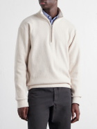NN07 - Danny 6429 Ribbed Chenille Half-Zip Sweater - Neutrals