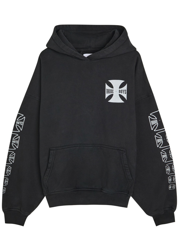 Photo: Rhude Rhude Boys Hooded Cotton Sweatshirt Black