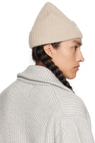 LISA YANG Beige Ribbed Beanie