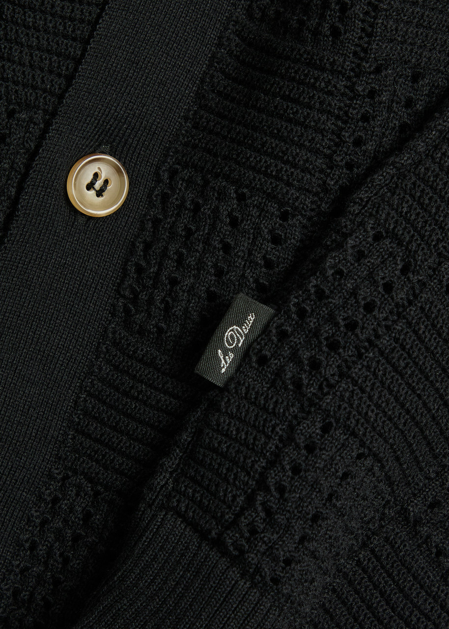 Les Deux Checked-weave Cotton-knit Shirt Black