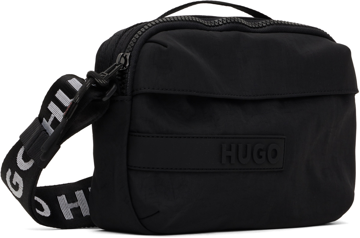 Hugo Black Recycled Nylon Canvas Bag