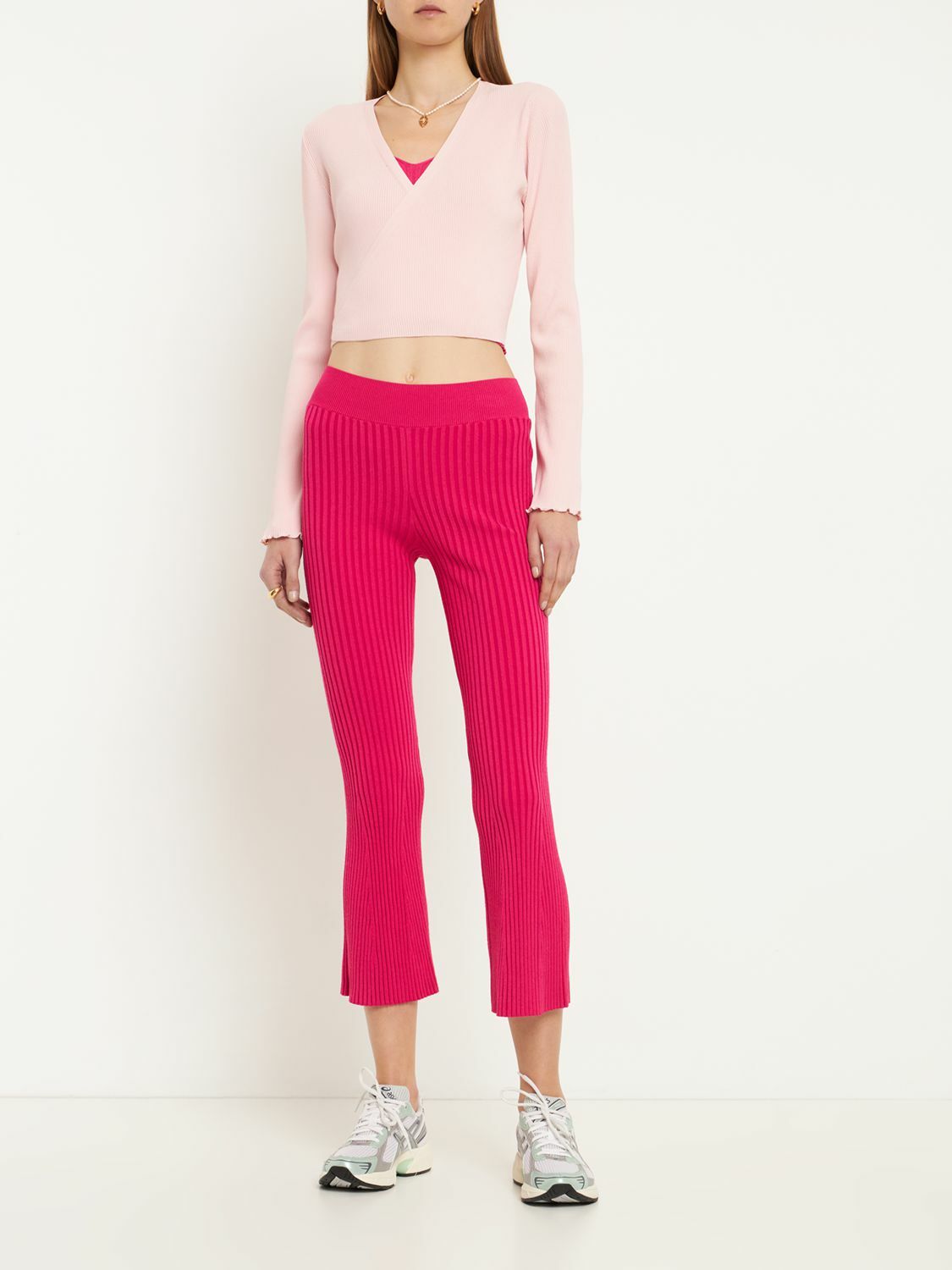LIVE THE PROCESS Malia Crop Wrap Top