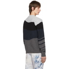 Off-White Black and Grey Intarsia Sweater