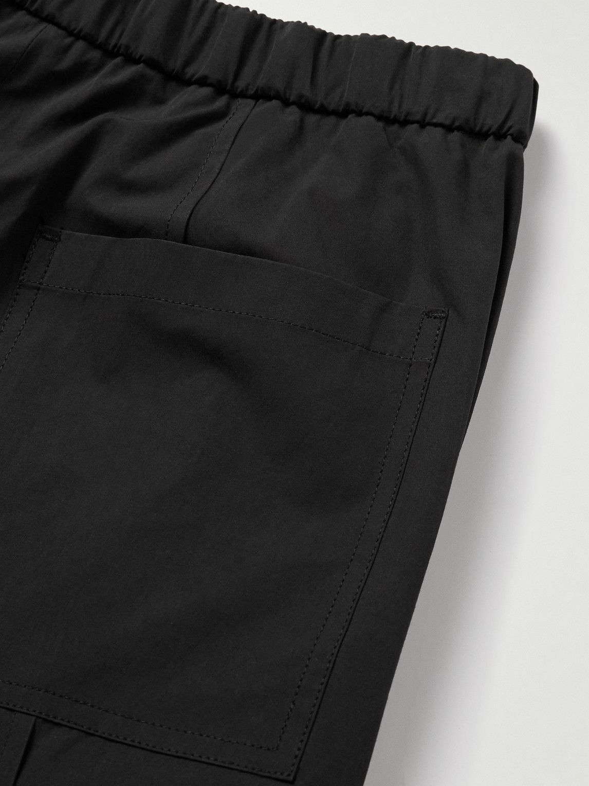 Amomento - Straight-Leg Belted Pleated Poplin Trousers - Black