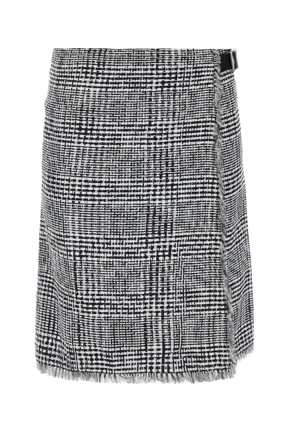 BURBERRY★素敵Black / WHite Knitted Houndstooth Skirt Burberry Mesh And Neoprene Pocket Detail Mini Skirt, Brand