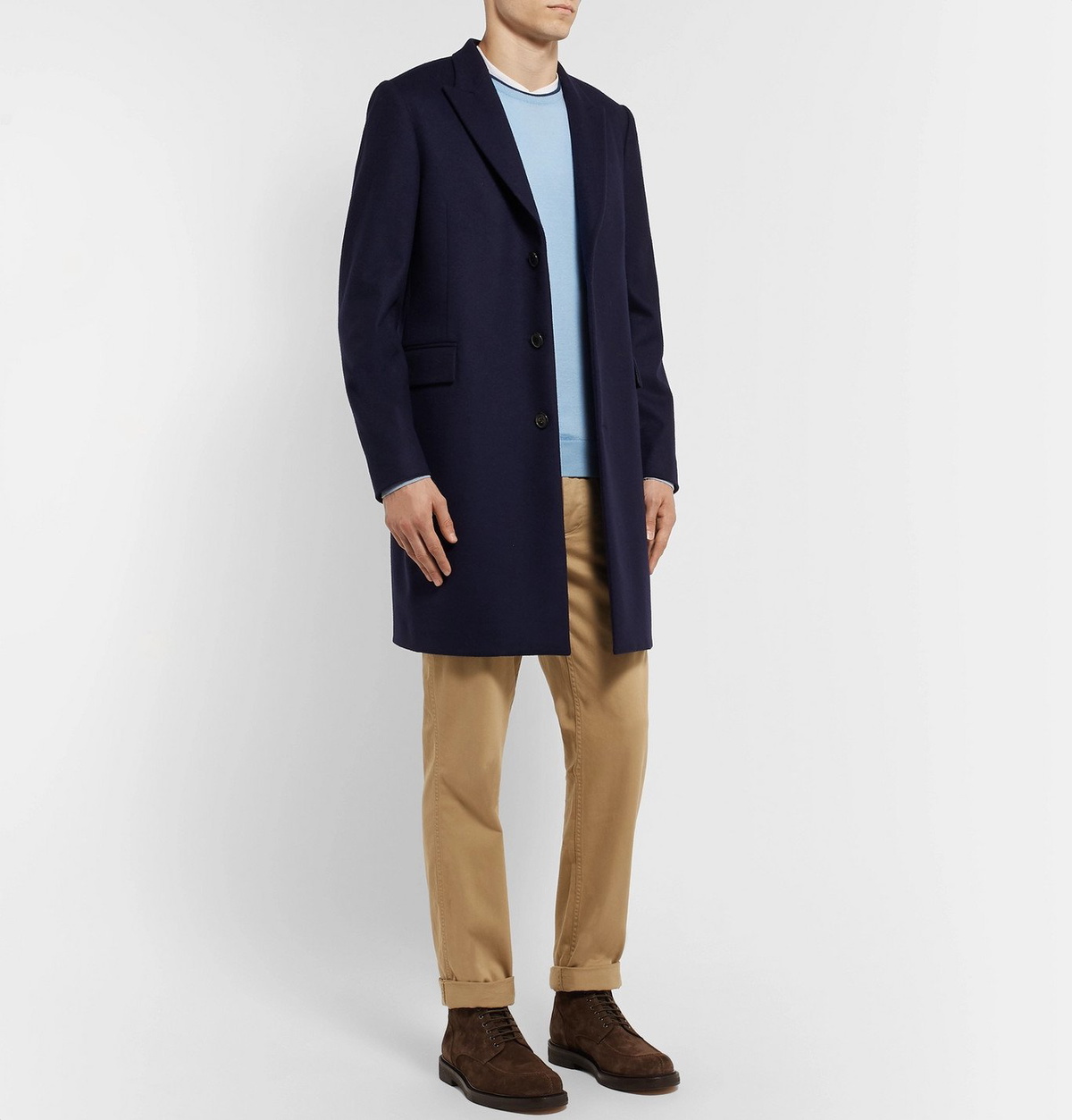 John Smedley - Astin Slim-Fit Contrast-Tipped Sea Island Cotton Sweater - Blue