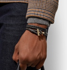 TOM FORD - Woven Leather and Gold-Plated Wrap Bracelet - Men - Brown