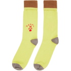 Marni Yellow Wool Flower Logo Socks