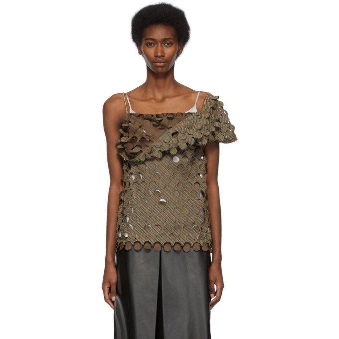 Maison Margiela Brown Wool Cut-Outs Blouse Maison Margiela