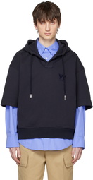 Wooyoungmi Navy Open Placket Hoodie