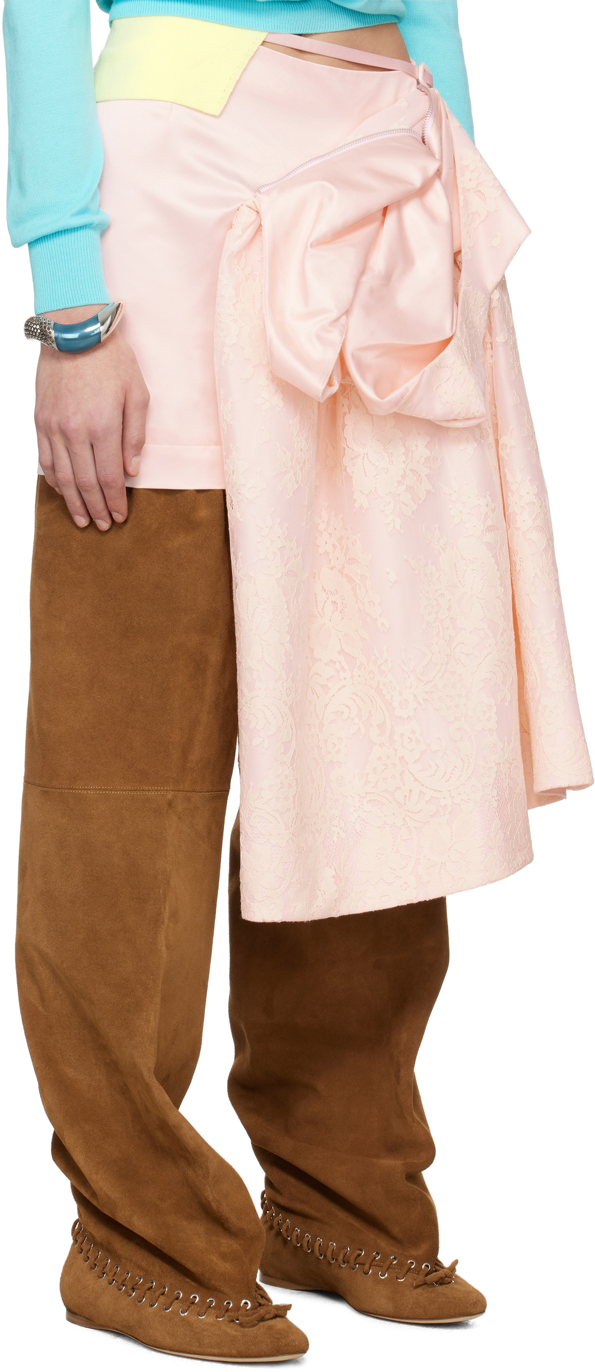 ALL-IN Pink Tilted Display Miniskirt