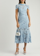 Self-portrait Guipure Lace Midi Dress Blue