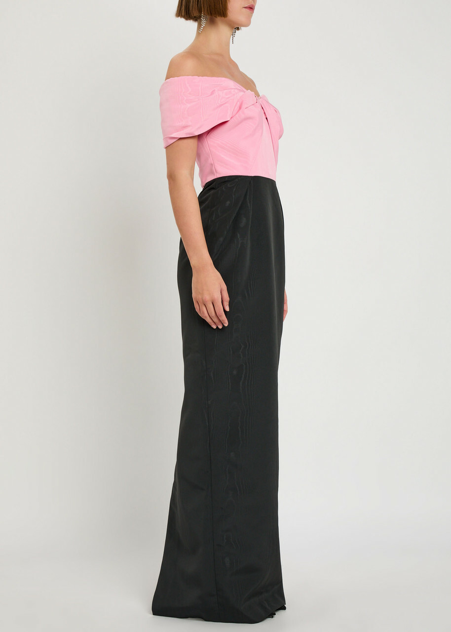 Rebecca Vallance Amaro Off-the-shoulder Taffeta Maxi Dress Black