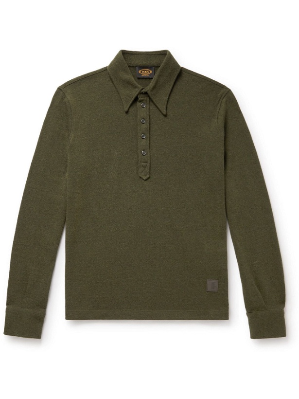 Photo: Tod's - Logo-Appliquéd Wool-Blend Polo Shirt - Green