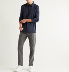 Mr P. - Slim-Fit Mélange Wool-Jersey Polo Shirt - Blue