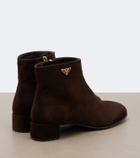 Prada Logo suede ankle boots