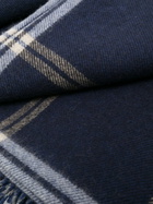 Johnstons Of Elgin Blue Checked Wool Throw