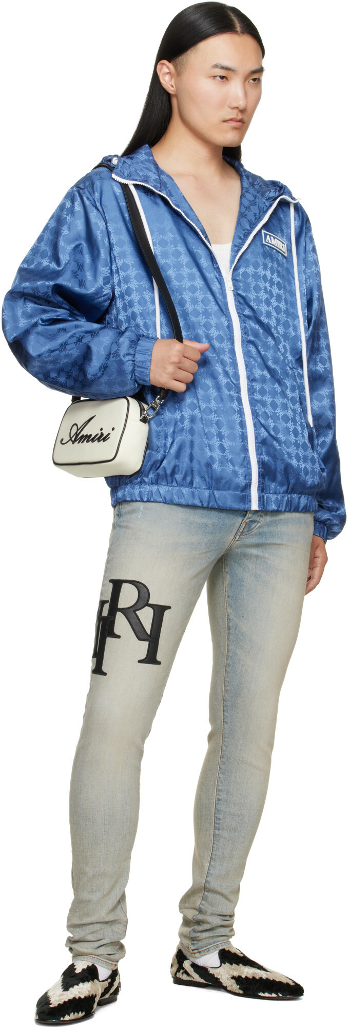 AMIRI Blue MA Quad Windbreaker Jacket