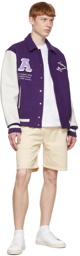 Axel Arigato Purple Mayday Varsity Bomber Jacket