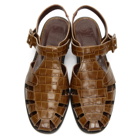 Staud Brown Croc Brady Sandals