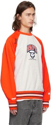 AAPE by A Bathing Ape Orange & Off-White Patch Sweatshirt