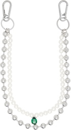 VEERT Silver 'The Ball Pearl Wallet' Keychain