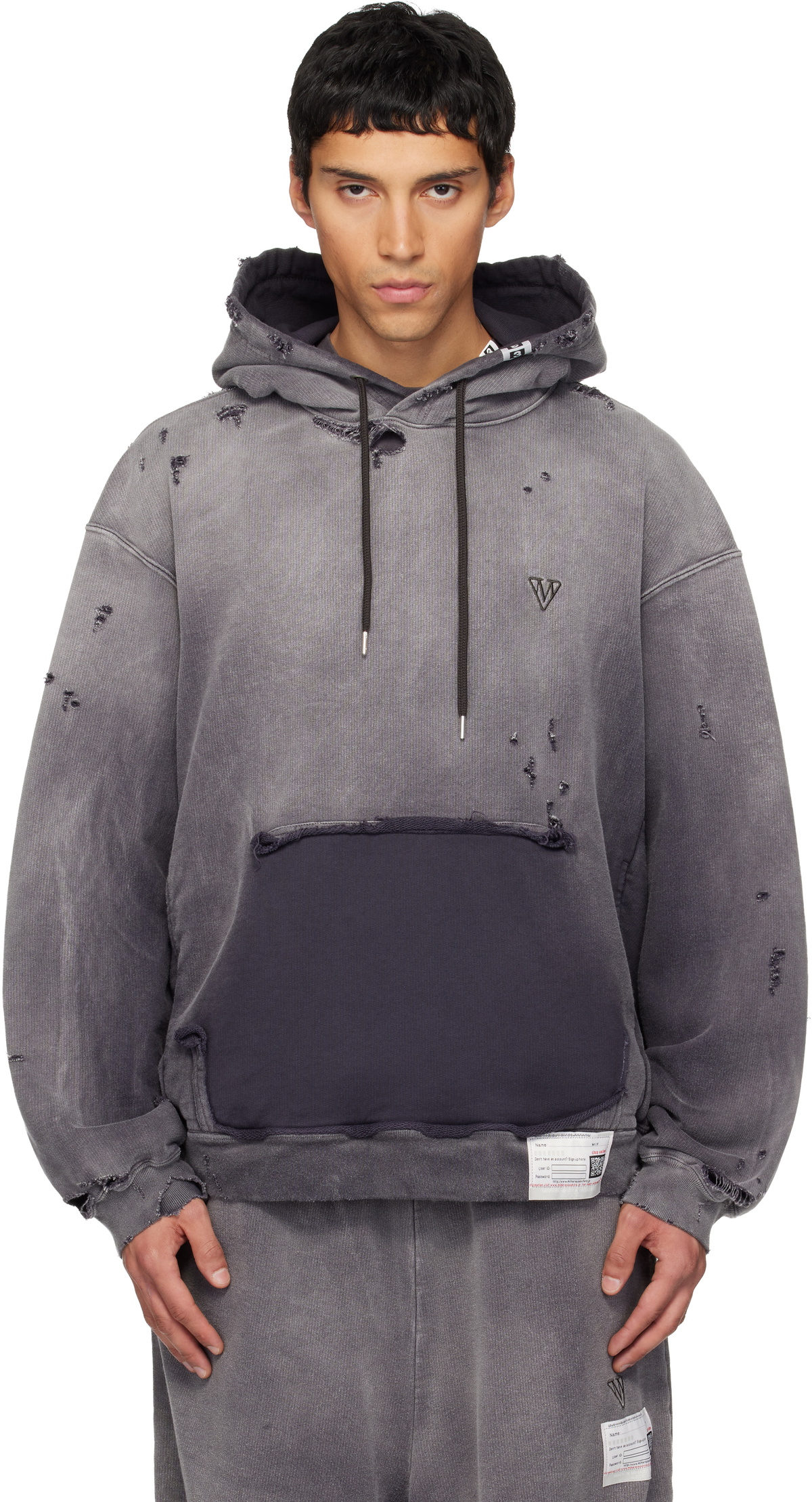 Maison MIHARA YASUHIRO Black Sun Faded Zip Hoodie Maison MIHARA