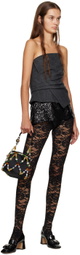 Puppets and Puppets Gray & Black Wrap Camisole