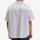 F.C. Real Bristol Men's Big Logo Baggy Shirt in Navy Stripe