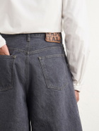 KAPITAL - Wide-Leg Denim Shorts - Black